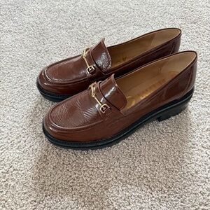 Sam Edelman Brown Loafers with Gold Accents